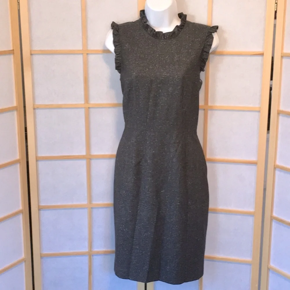 Rebecca Taylor Ruffled Herringbone Dress - Picture 2 of 11